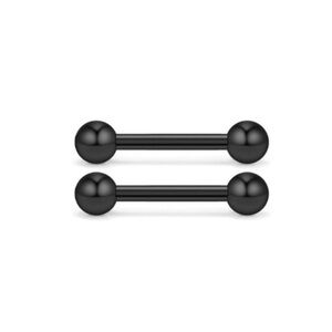Stainless Steel Black Straight Barbell Jewelry with Balls